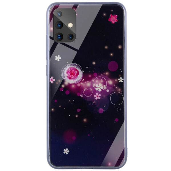 

TPU+Glass чехол Fantasy с глянцевыми торцами для Samsung Galaxy A51 Пузырьки и цветы