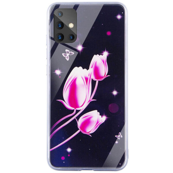 

TPU+Glass чехол Fantasy с глянцевыми торцами для Samsung Galaxy A51 Тюльпаны