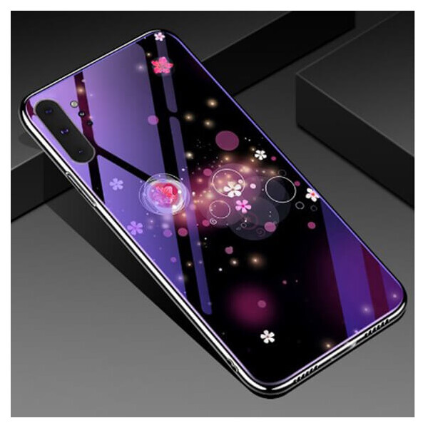 

TPU+Glass чехол Fantasy с глянцевыми торцами для Samsung Galaxy Note 10 Plus Пузырьки и цветы