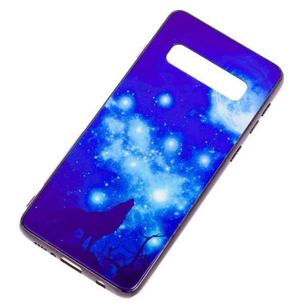 

TPU+Glass чехол Fantasy с глянцевыми торцами для Samsung Galaxy S10 Лунная ночь