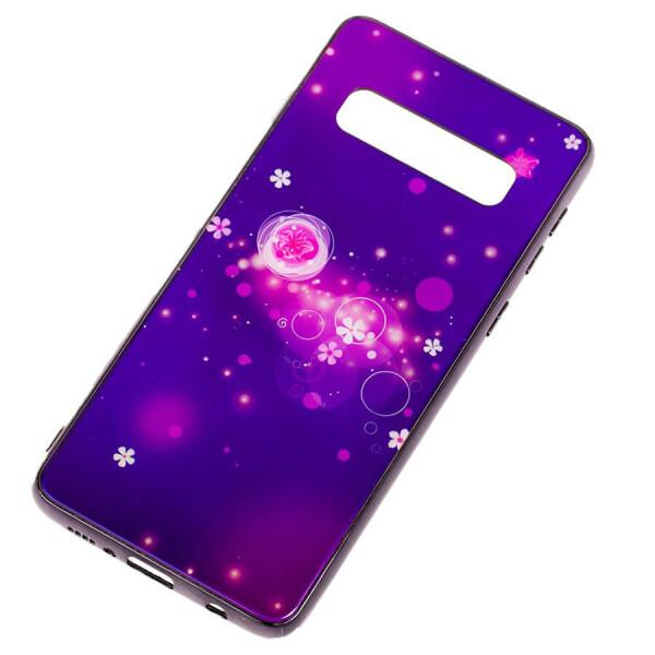 

TPU+Glass чехол Fantasy с глянцевыми торцами для Samsung Galaxy S10 Пузырьки и цветы