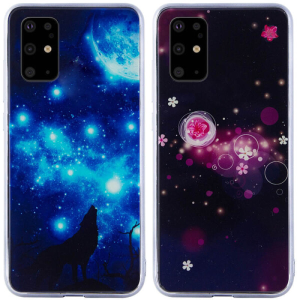 

TPU+Glass чехол Fantasy с глянцевыми торцами для Samsung Galaxy S20+ Лунная ночь