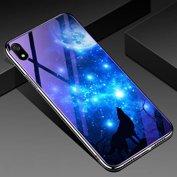 

TPU+Glass чехол Fantasy с глянцевыми торцами для Xiaomi Redmi 7A Лунная ночь