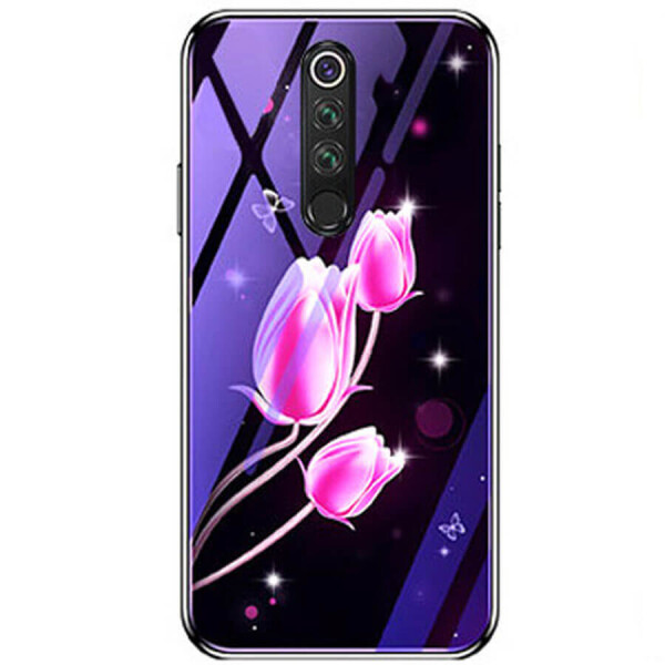 

TPU+Glass чехол Fantasy с глянцевыми торцами для Xiaomi Redmi 8 Тюльпаны