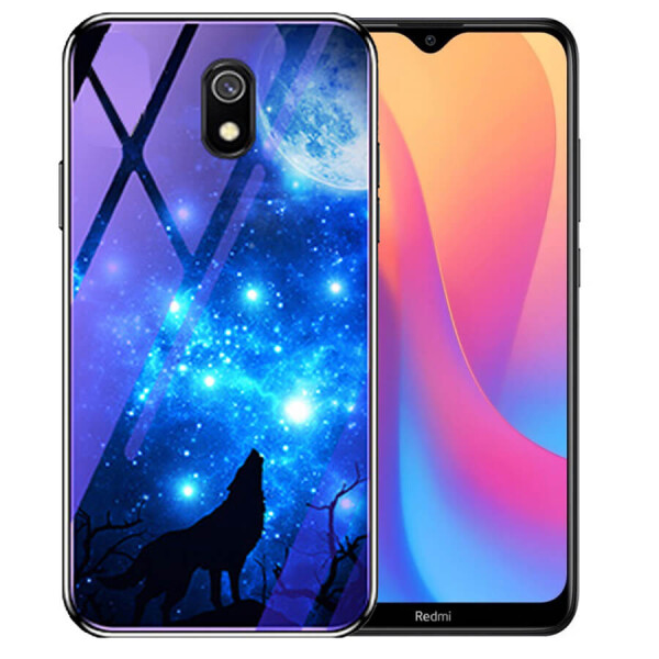 

TPU+Glass чехол Fantasy с глянцевыми торцами для Xiaomi Redmi 8a Лунная ночь