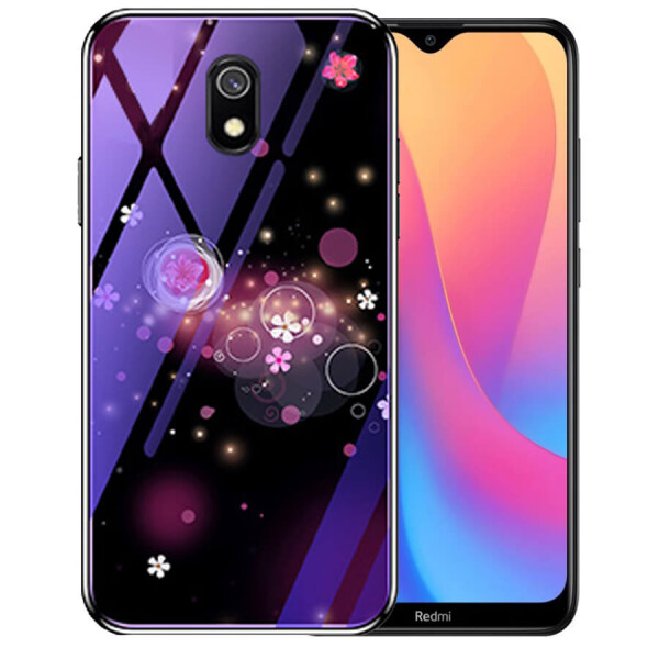 

TPU+Glass чехол Fantasy с глянцевыми торцами для Xiaomi Redmi 8a Пузырьки и цветы