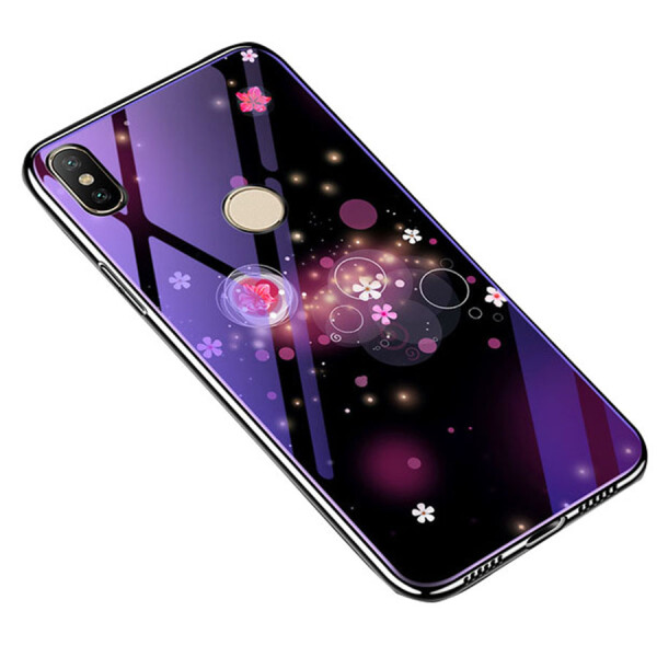 

TPU+Glass чехол Fantasy с глянцевыми торцами для Xiaomi Redmi Note 5 Pro / Note 5 (DC) Пузырьки и цветы