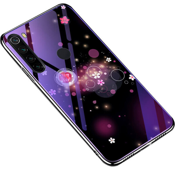 

TPU+Glass чехол Fantasy с глянцевыми торцами для Xiaomi Redmi Note 8 Пузырьки и цветы