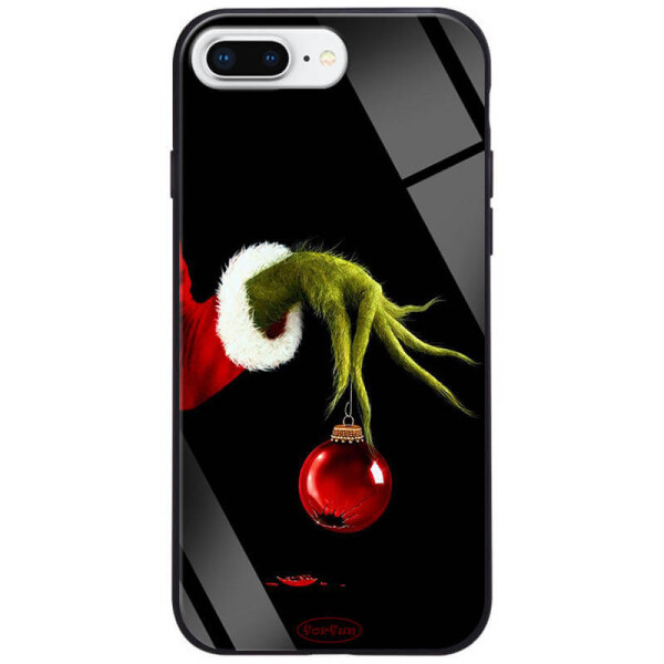 

TPU+Glass чехол ForFun для Apple iPhone 7 plus / 8 plus (5.5") Гринч и елочная игрушка / Черный