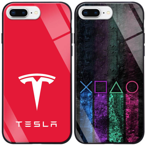 

TPU+Glass чехол ForFun для Apple iPhone 7 plus / 8 plus (5.5") Красный/Тесла