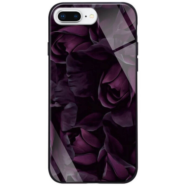 

TPU+Glass чехол ForFun для Apple iPhone 7 plus / 8 plus (5.5") Фиолетовый/Розы