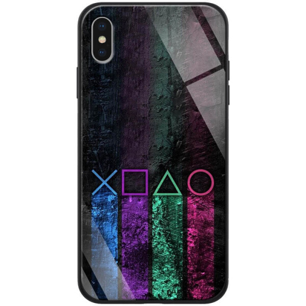 

TPU+Glass чехол ForFun для Apple iPhone X / XS (5.8") Разноцветный PS / Малиновый