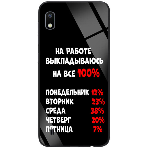 

TPU+Glass чехол ForFun для Samsung Galaxy A10 (A105F) На работе / Черный