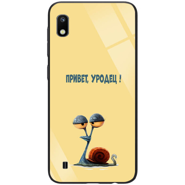 

TPU+Glass чехол ForFun для Samsung Galaxy A10 (A105F) Привет уродец / Желтый