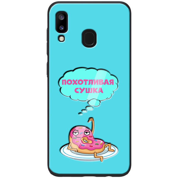 

TPU+Glass чехол ForFun для Samsung Galaxy A20 / A30 Похотливая сушка / Голубой