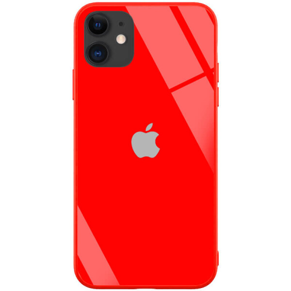 

TPU+Glass чехол GLOSSY Logo series для Apple iPhone 11 (6.1") Красный / Red orchid