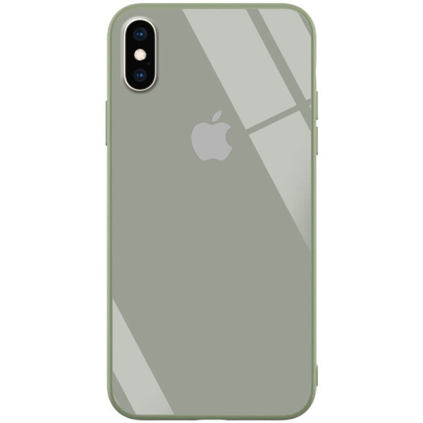 

TPU+Glass чехол GLOSSY Logo series для Apple iPhone X (5.8") / XS Зеленый / Pine green