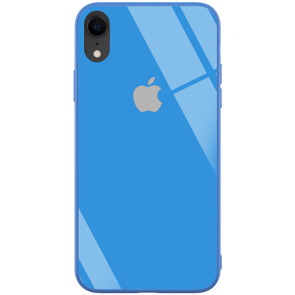 

TPU+Glass чехол GLOSSY Logo series для Apple iPhone XR (6.1") Синий / Blue