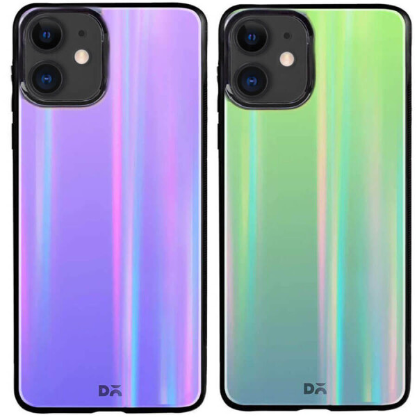 

TPU+Glass чехол Gradient Aurora с лого для Apple iPhone 11 (6.1") Розовый / Сиреневый