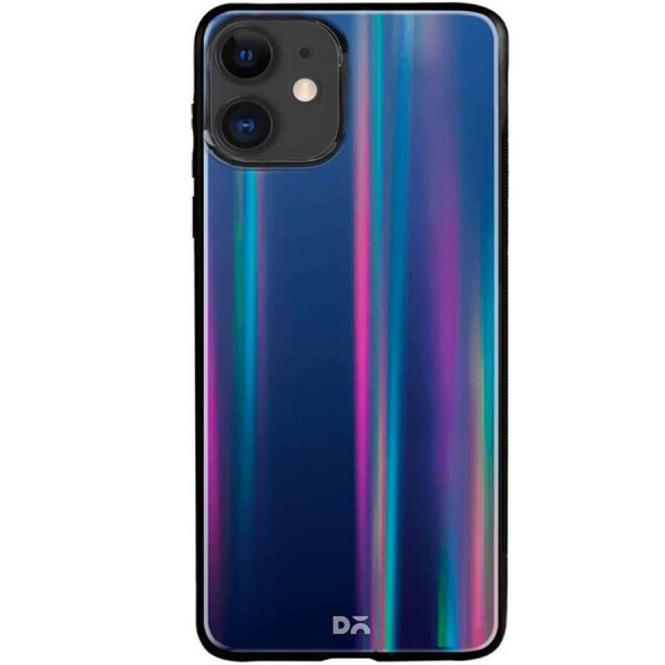 

TPU+Glass чехол Gradient Aurora с лого для Apple iPhone 11 (6.1") Фиолетовый / Бирюзовый