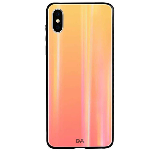 

TPU+Glass чехол Gradient Aurora с лого для Apple iPhone X / XS (5.8") Золотой / Розовый