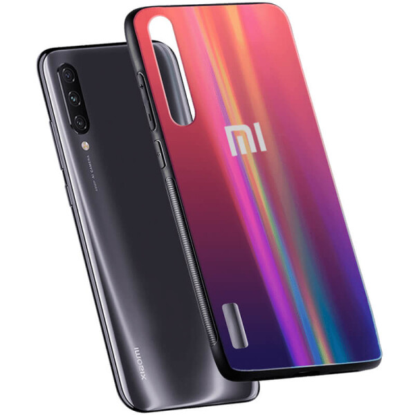 

TPU+Glass чехол Gradient Aurora с лого для Xiaomi Mi CC9 / Mi 9 Lite Красный