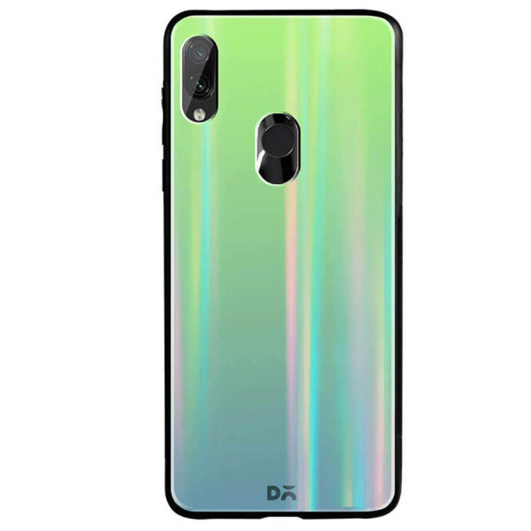 

TPU+Glass чехол Gradient Aurora с лого для Xiaomi Redmi Note 8 Розовый / Бирюзовый
