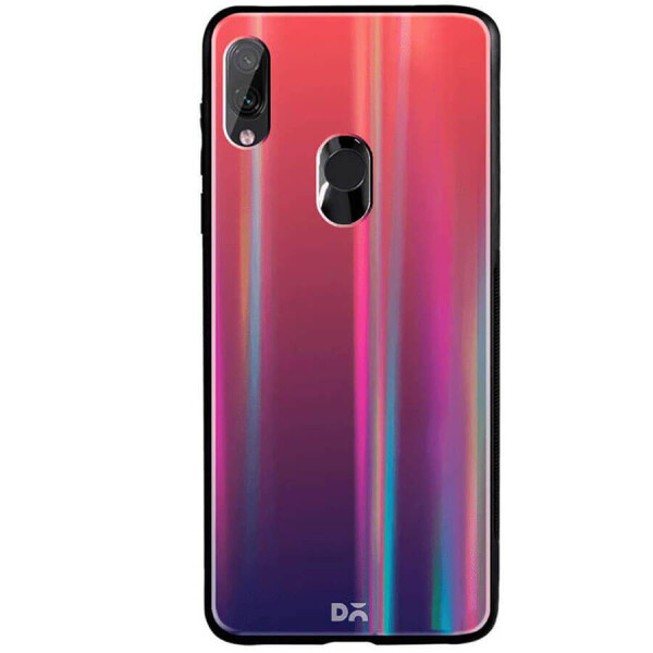 

TPU+Glass чехол Gradient Aurora с лого для Xiaomi Redmi Note 8 Синий / Красный