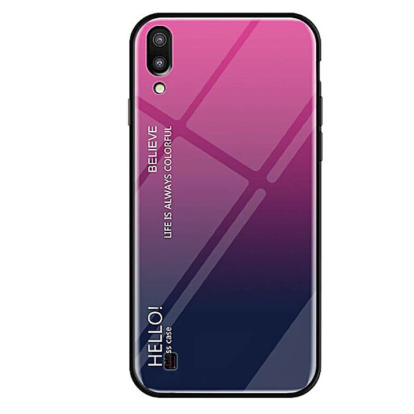 

TPU+Glass чехол Gradient HELLO для Samsung Galaxy A10 (A105F) Малиновый