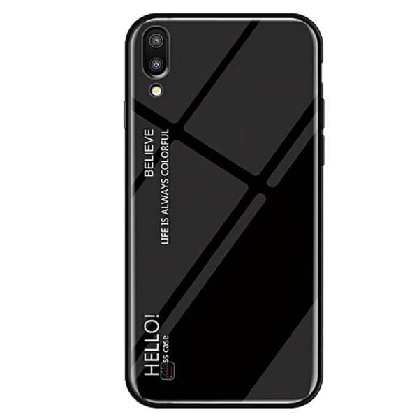

TPU+Glass чехол Gradient HELLO для Samsung Galaxy A10 (A105F) Черный