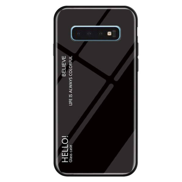 

TPU+Glass чехол Gradient HELLO для Samsung Galaxy S10 Черный