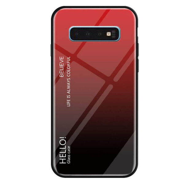 

TPU+Glass чехол Gradient HELLO для Samsung Galaxy S10e Красный