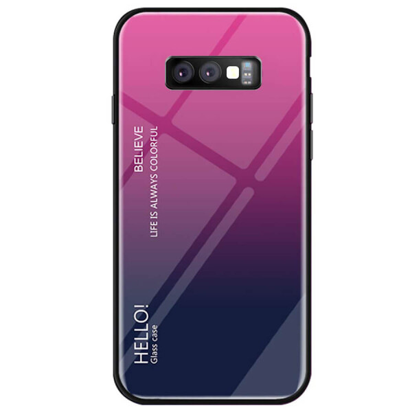 

TPU+Glass чехол Gradient HELLO для Samsung Galaxy S10e Малиновый