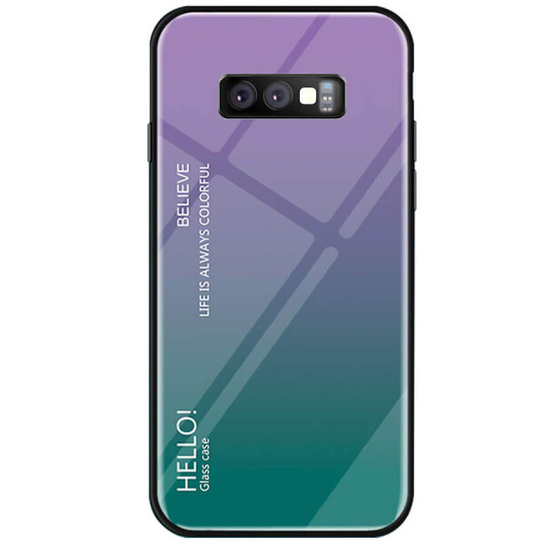 

TPU+Glass чехол Gradient HELLO для Samsung Galaxy S10e Фиолетовый