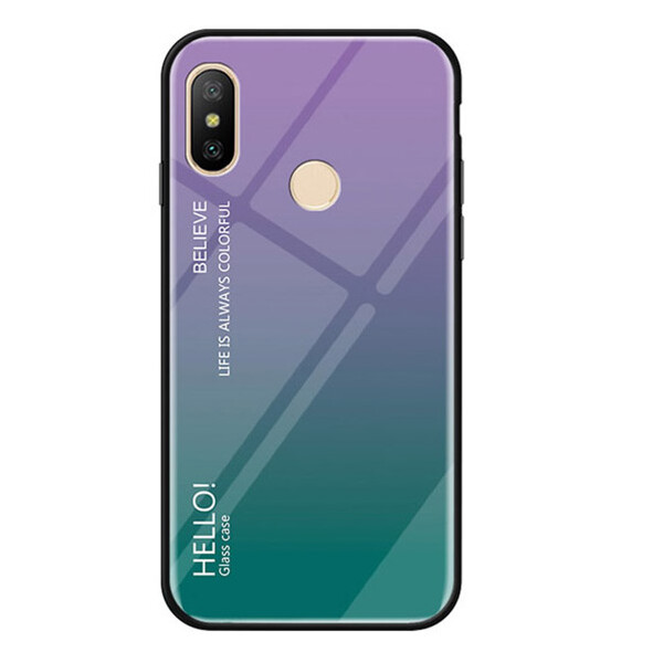 

TPU+Glass чехол Gradient HELLO для Xiaomi Mi 8 Фиолетовый