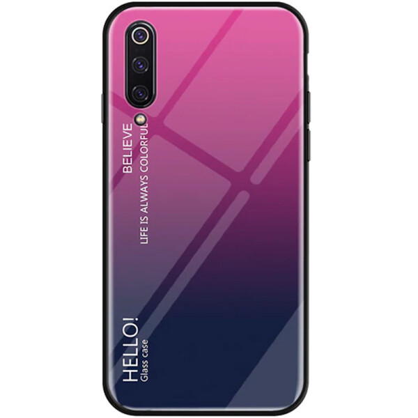 

TPU+Glass чехол Gradient HELLO для Xiaomi Mi 9 Малиновый