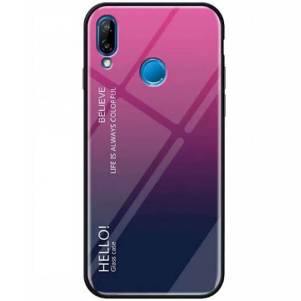 

TPU+Glass чехол Gradient HELLO для Xiaomi Redmi 7 Малиновый