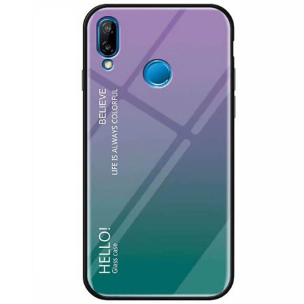 

TPU+Glass чехол Gradient HELLO для Xiaomi Redmi 7 Фиолетовый