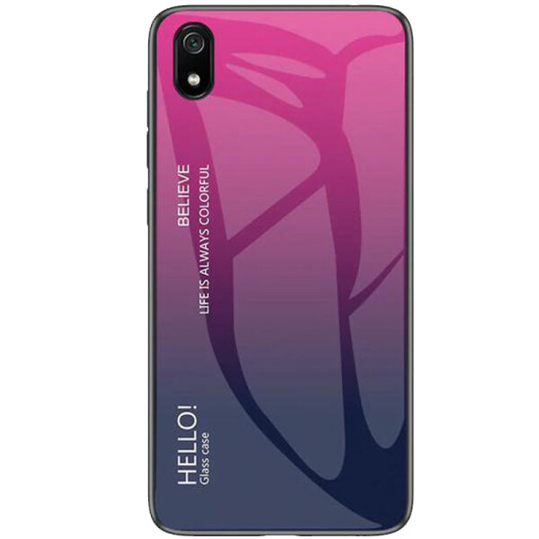 

TPU+Glass чехол Gradient HELLO для Xiaomi Redmi 7A Малиновый