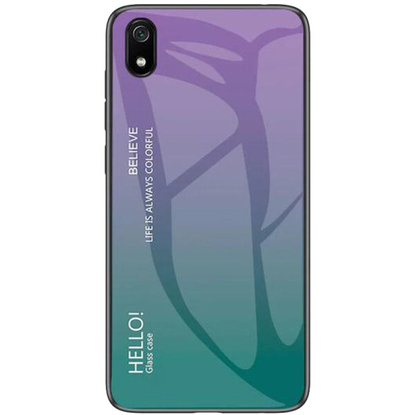 

TPU+Glass чехол Gradient HELLO для Xiaomi Redmi 7A Фиолетовый