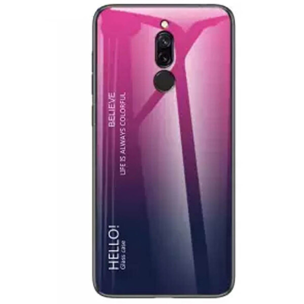 

TPU+Glass чехол Gradient HELLO для Xiaomi Redmi 8 Малиновый