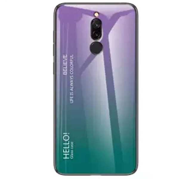 

TPU+Glass чехол Gradient HELLO для Xiaomi Redmi 8 Фиолетовый