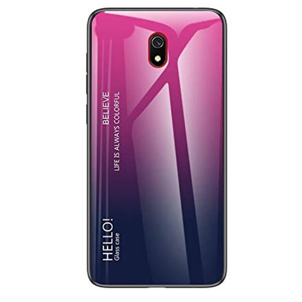 

TPU+Glass чехол Gradient HELLO для Xiaomi Redmi 8a Малиновый