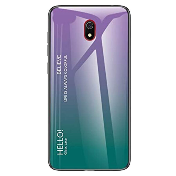 

TPU+Glass чехол Gradient HELLO для Xiaomi Redmi 8a Фиолетовый