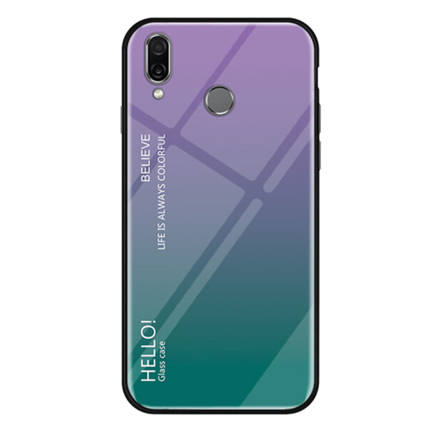 

TPU+Glass чехол Gradient HELLO для Xiaomi Redmi Note 7 / Note 7 Pro / Note 7s Фиолетовый