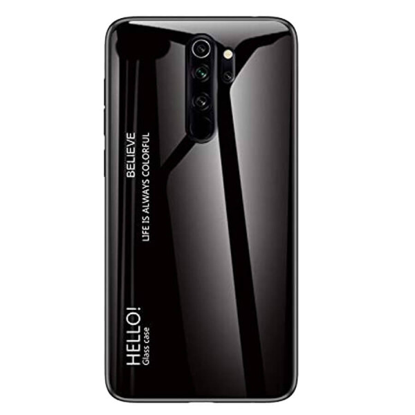 

TPU+Glass чехол Gradient HELLO для Xiaomi Redmi Note 8 Pro Черный