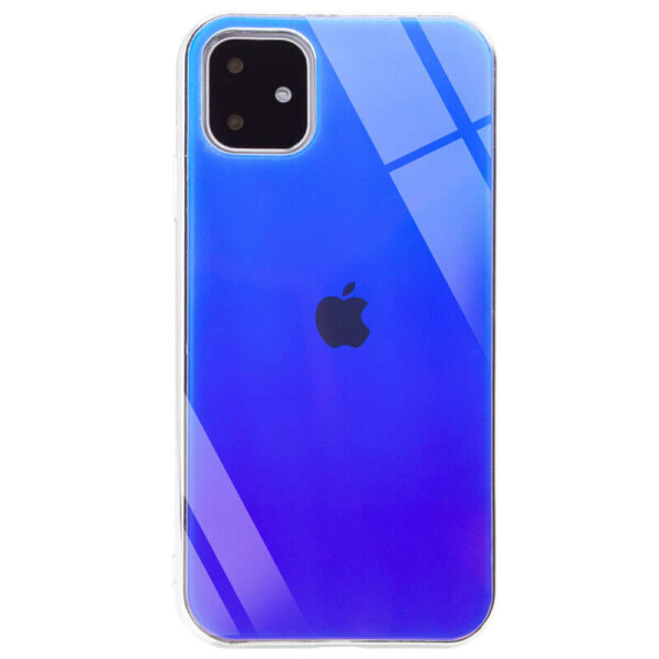 

TPU+Glass чехол Gradient Rainbow с лого для Apple iPhone 11 (6.1") Синий