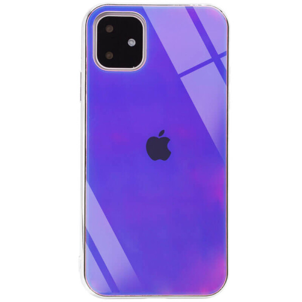 

TPU+Glass чехол Gradient Rainbow с лого для Apple iPhone 11 (6.1") Фиолетовый