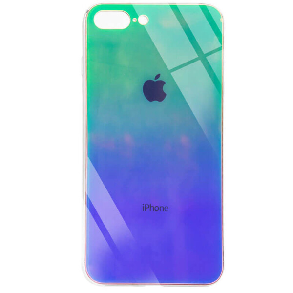 

TPU+Glass чехол Gradient Rainbow с лого для Apple iPhone 7 plus / 8 plus (5.5") Зеленый