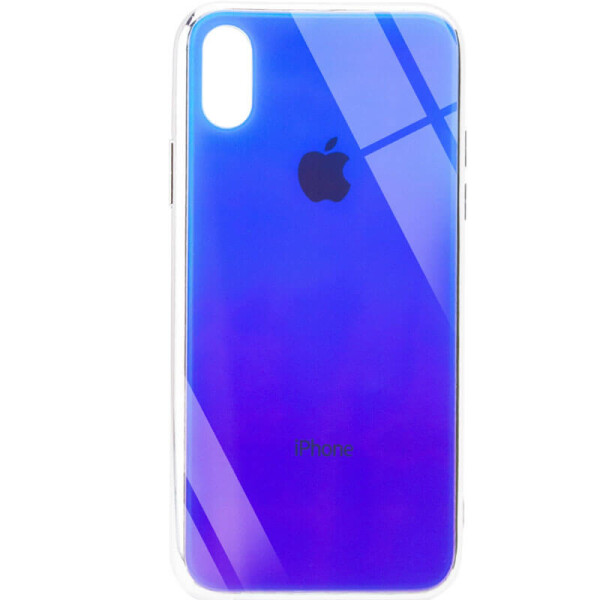 

TPU+Glass чехол Gradient Rainbow с лого для Apple iPhone XS Max (6.5") Фиолетовый